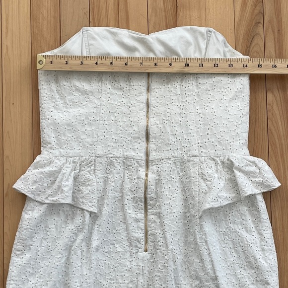 Lilly Pulitzer White Strapless Eyelet Lace Cotton Mini Dress - Sz US 8 - Picture 15 of 15